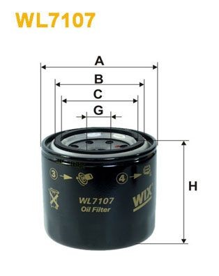 WIX FILTERS WL7107 Oil filter 15601-87310LOC