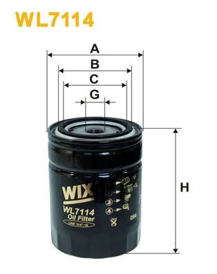 WIX FILTERS WL7114 Oil filter 3/4-16 UNF, Spin-on Filter