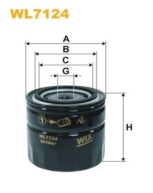 WIX FILTERS WL7124 Oil filter 3/4-16 UNF, Spin-on Filter