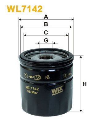 WIX FILTERS WL7142 Oil filter 13/16-16 UNF, Spin-on Filter