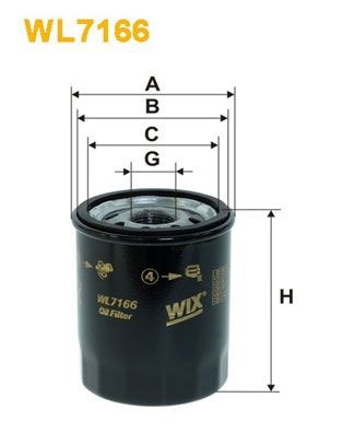WIX FILTERS WL7166 Oil filter 3/4-16 UNF, Spin-on Filter