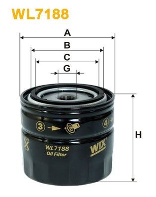 WIX FILTERS WL7188 Oil filter 05037 836AB