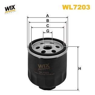 WIX FILTERS WL7203 Oil filter 3/4-16 UNF, with one anti-return valve, Spin-on Filter