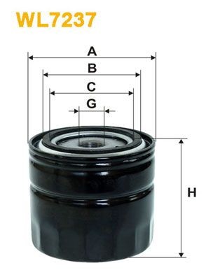 WIX FILTERS WL7237 Oil filter M20x1.5, Spin-on Filter
