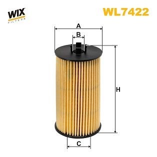 WIX FILTERS Filter Insert Inner Diameter 2: 21, 25mm, Ø: 57mm, Height: 105mm Oil filters WL7422 buy