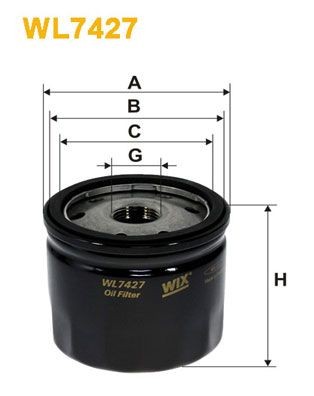WIX FILTERS WL7427 Oil filter M 20 X 1.5, Spin-on Filter