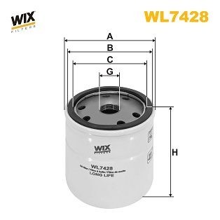 WIX FILTERS WL7428 Oil filter A124E6196S
