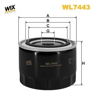 WIX FILTERS WL7443 Oil filter M 22 X 1.5, Spin-on Filter