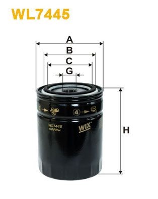 WL7445 WIX FILTERS Ölfilter MITSUBISHI Canter (FB7, FB8, FE7, FE8) 7.Generation