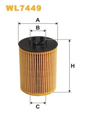 WIX FILTERS Filter Insert Inner Diameter 2: 30, 34mm, Ø: 73mm, Height: 104mm Oil filters WL7449 buy