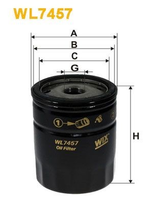 WIX FILTERS WL7457 Oil filter M 20 X 1.5, Spin-on Filter