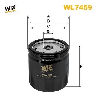 WIX FILTERS WL7459 Oil filter 3/4-16 UNF, Spin-on Filter