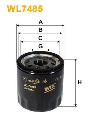 WIX FILTERS M 22 X 1.5, Spin-on Filter Inner Diameter 2: 69,5, 62mm, Ø: 74mm, Height: 90,5mm Oil filters WL7485 buy