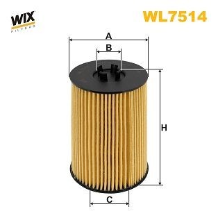 WIX FILTERS Filter Insert Inner Diameter 2: 21, 31,5mm, Ø: 65mm, Height: 103,5mm Oil filters WL7514 buy