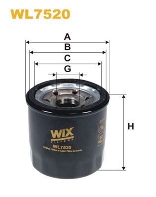 WIX FILTERS M20x1.5, Spin-on Filter Inner Diameter 2: 63, 55mm, Ø: 69mm, Height: 73,5mm Oil filters WL7520 buy
