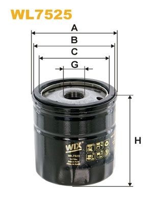 WIX FILTERS WL7525 Oil filter M 20 X 1.5, Spin-on Filter