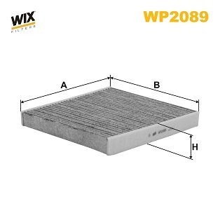 WIX FILTERS WP2089 Pollen filter Activated Carbon Filter, 255 mm x 235 mm x 30 mm