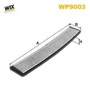 WIX FILTERS WP9003 Pollen filter Activated Carbon Filter, 670 mm x 94,5 mm x 20 mm