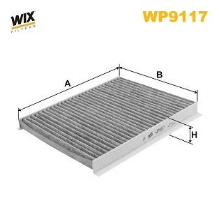 WIX FILTERS WP9117 Pollen filter Activated Carbon Filter, 232 mm x 178 mm x 20 mm