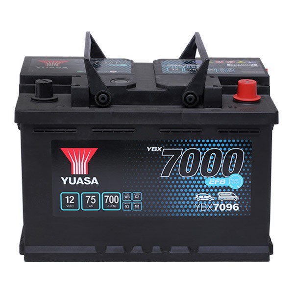 YBX7096 YUASA YBX7000 Batería de arranque 12V 75Ah 700A L3 con asas, con  indicador de carga, Batería EFB YBX7096 ❱❱❱ precio y experiencia