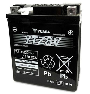 YUASA YBX5000 Batterie YBX5053 12V 50Ah 450A N mit Handgriffen, mit  Ladezustandsanzeige, Bleiakkumulator , SMF YBX5053
