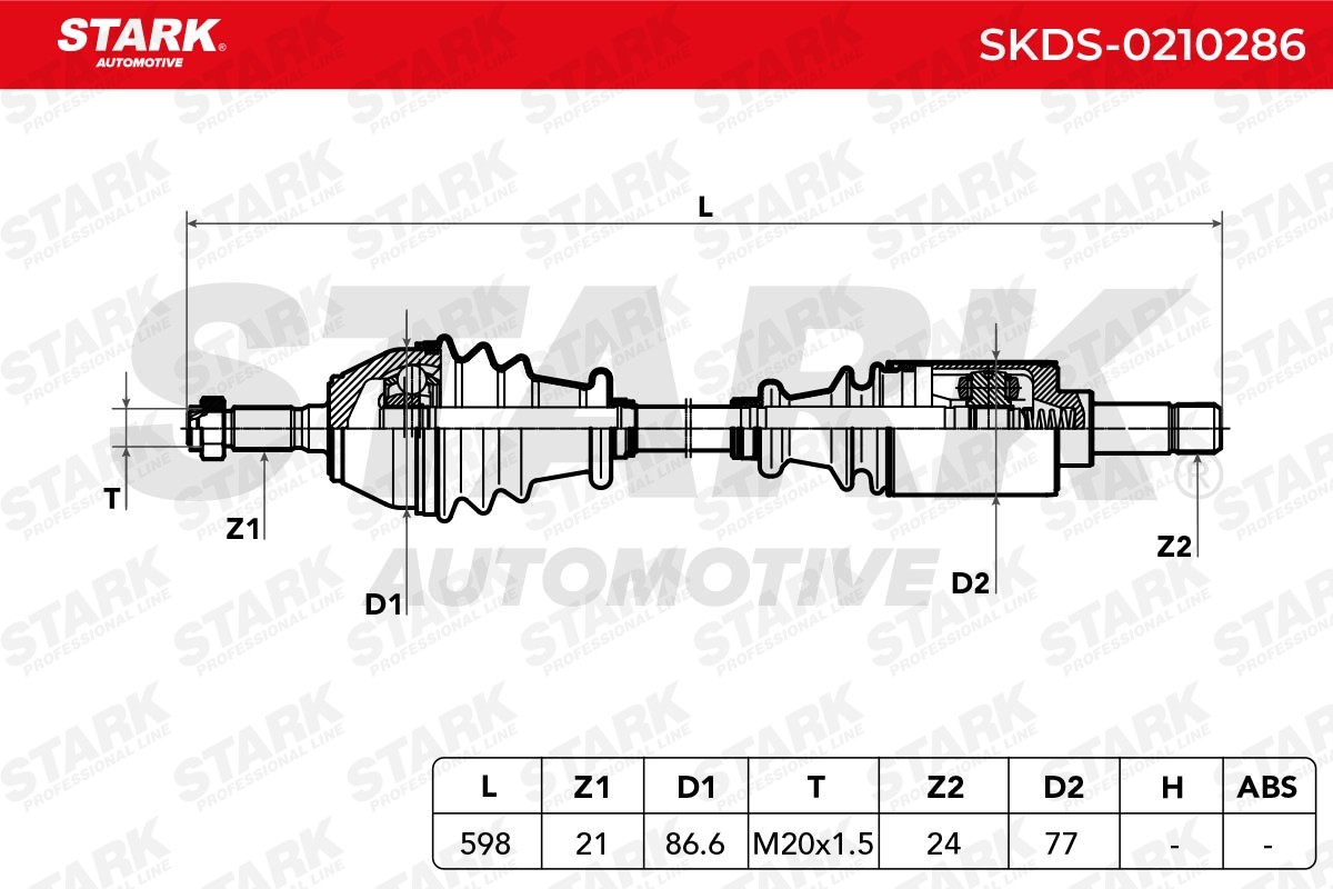 OEM-quality STARK SKDS-0210286 CV axle shaft