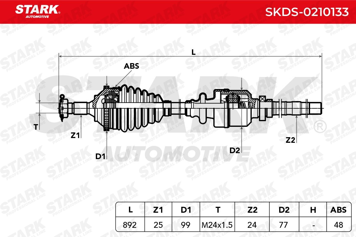 STARK CV axle SKDS-0210133 buy online