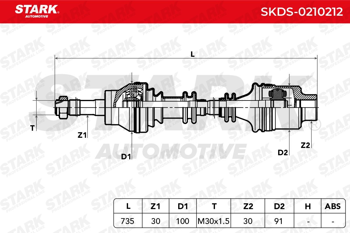 OEM-quality STARK SKDS-0210212 CV axle shaft