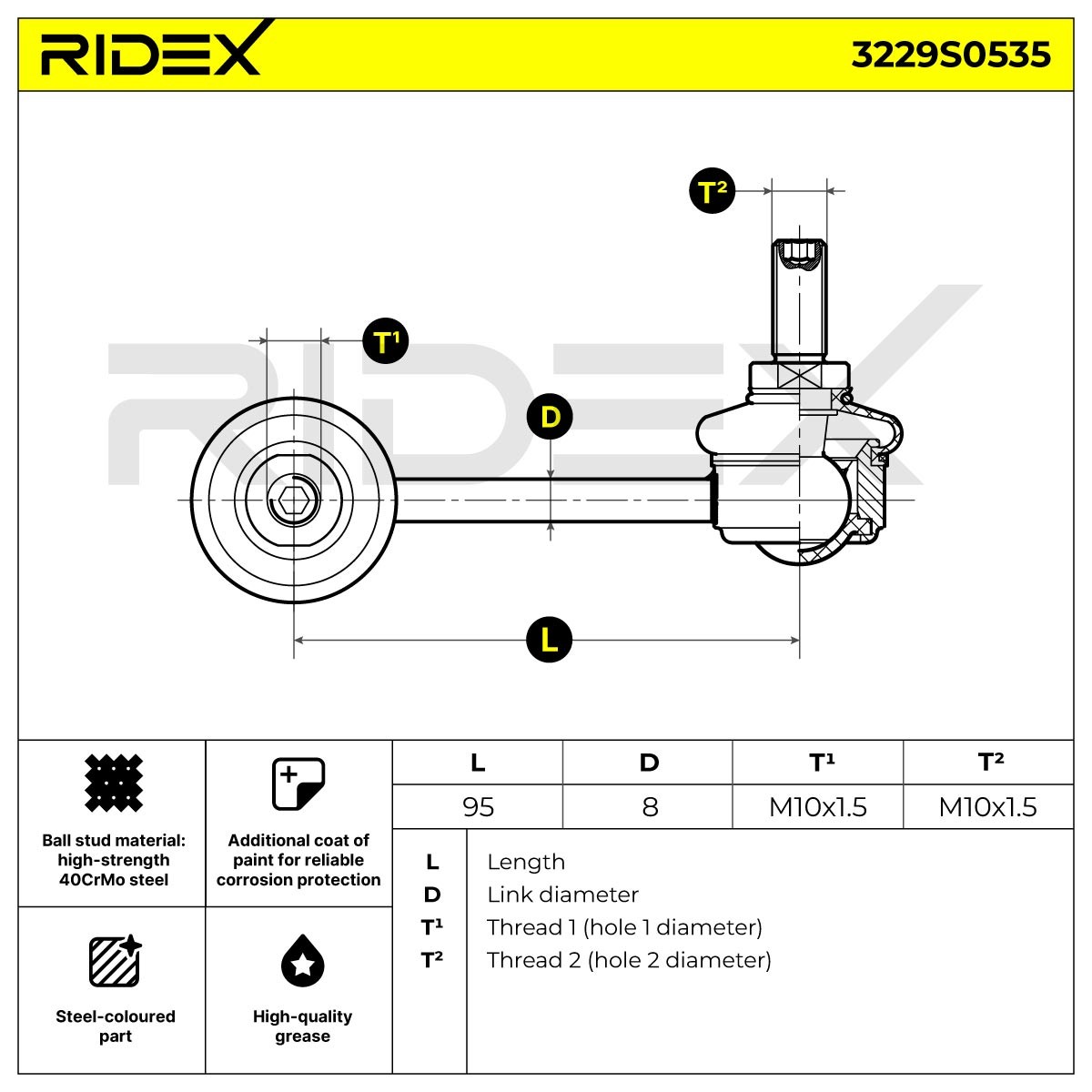 OEM-quality RIDEX 3229S0535 Link rod