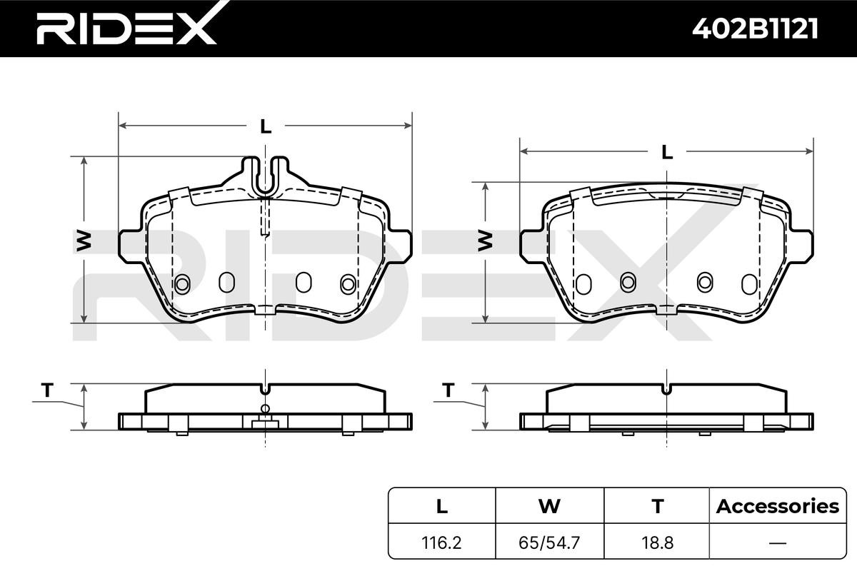 RIDEX Brake pad set, disc brake 402B1121 buy online