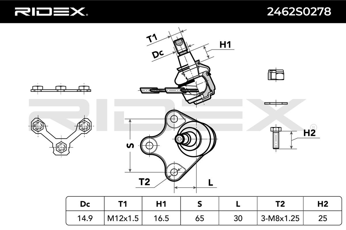 OEM-quality RIDEX 2462S0278 Ball Joint