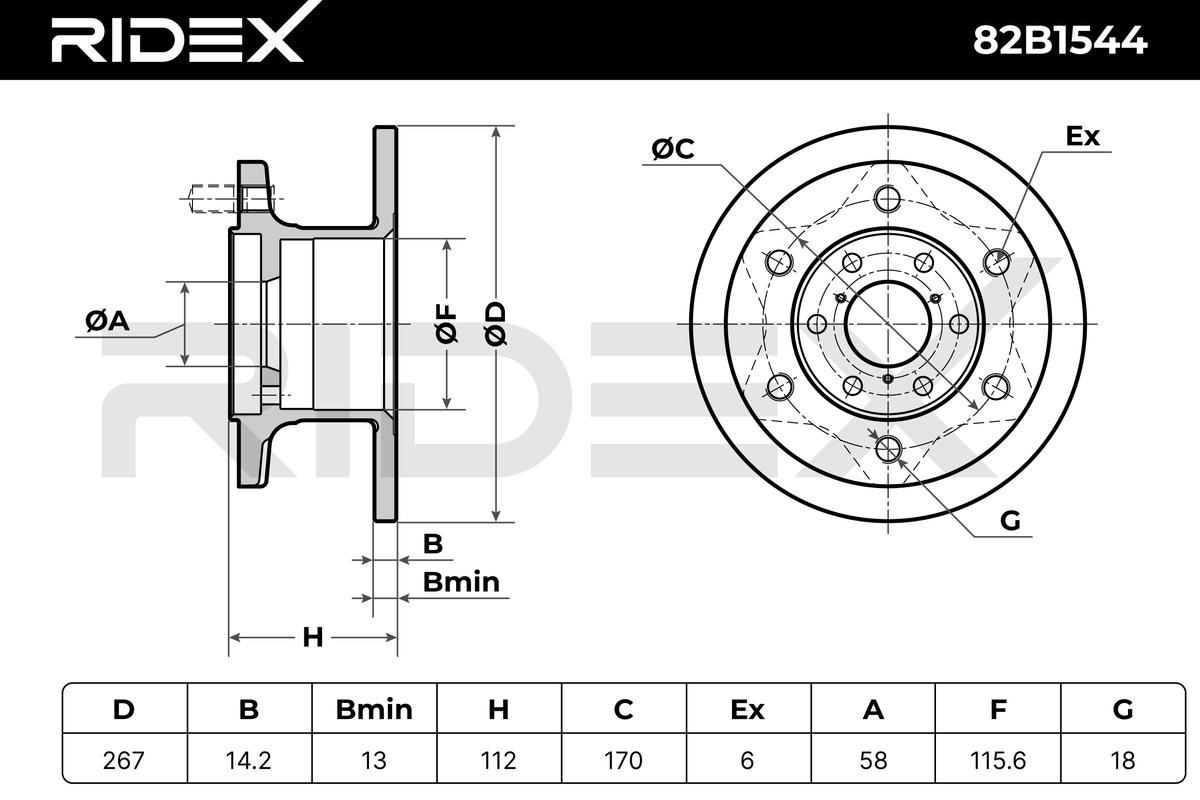 OEM-quality RIDEX 82B1544 Brake rotor