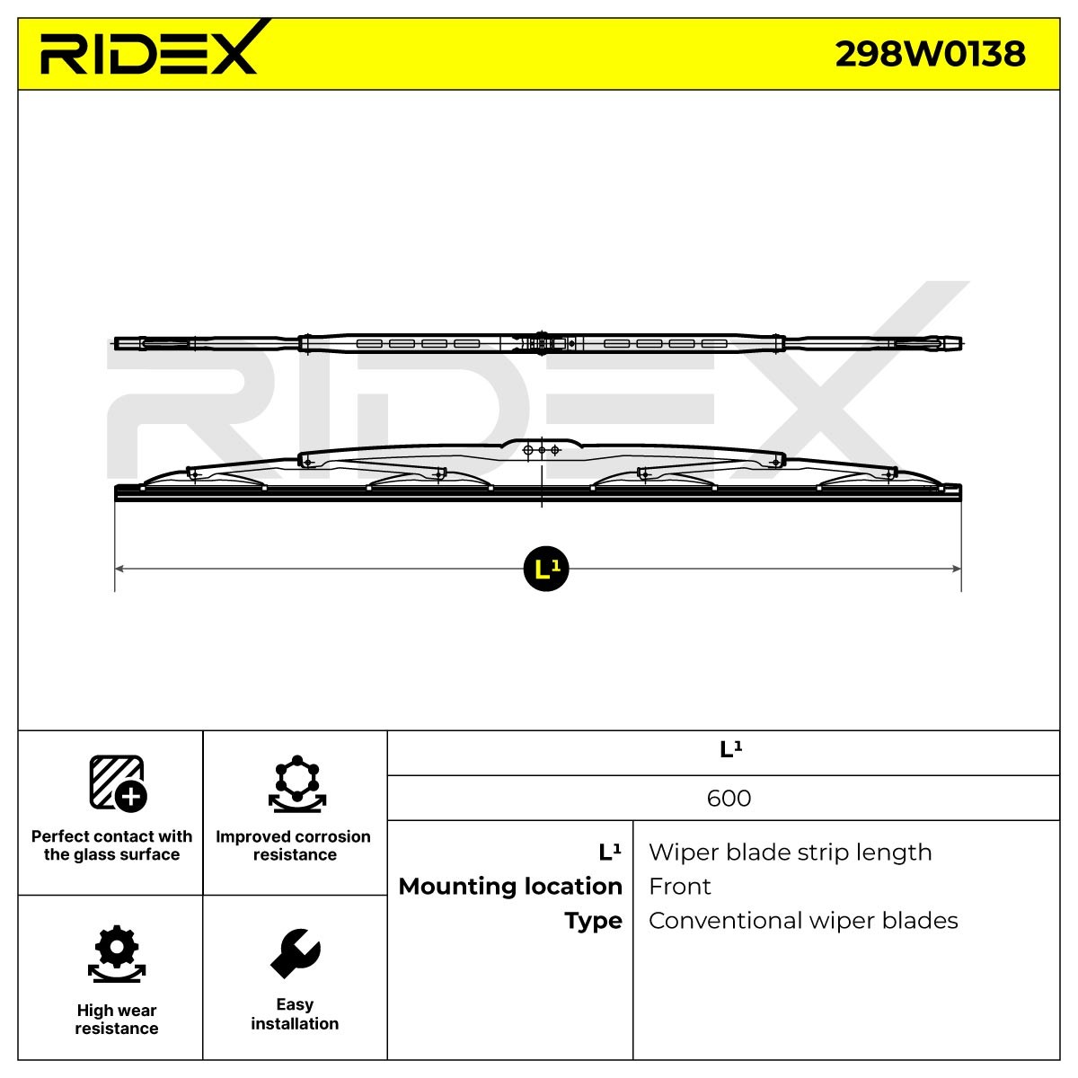 RIDEX Windscreen wipers 298W0138 buy online