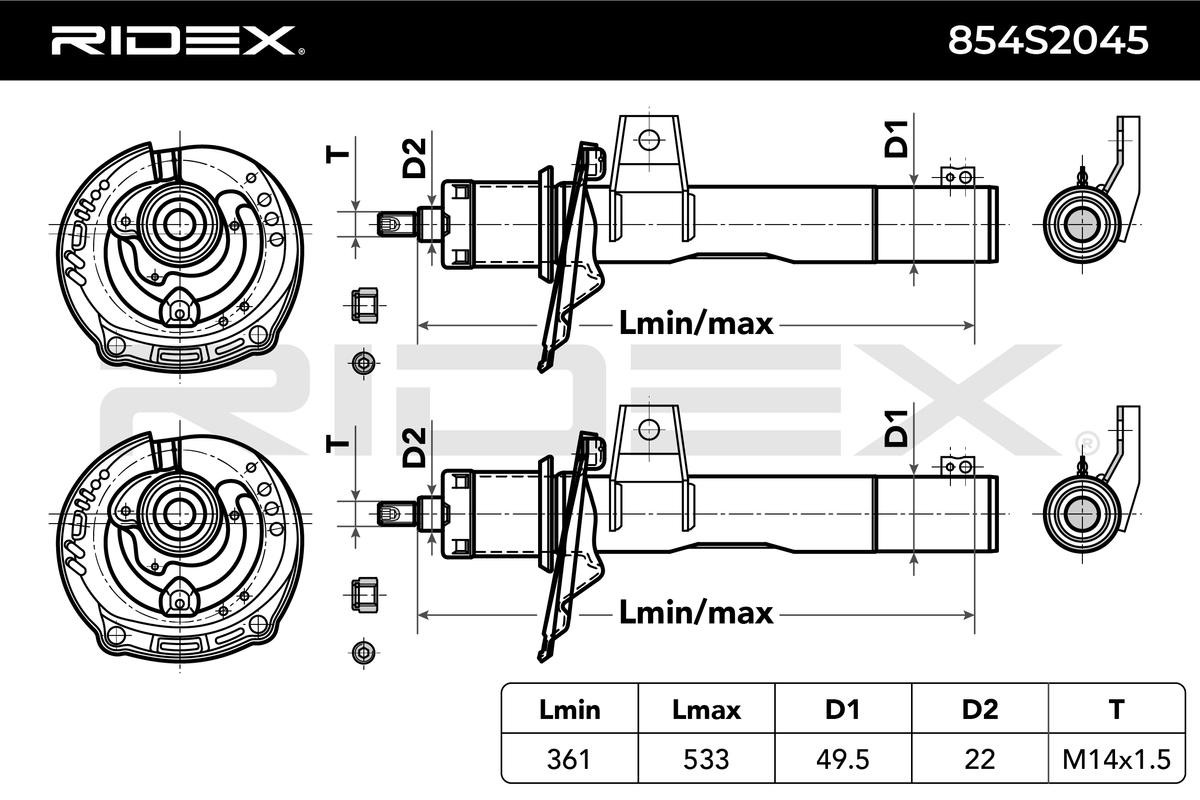 854S2045 Stoßdämpfer RIDEX - Markenprodukte billig