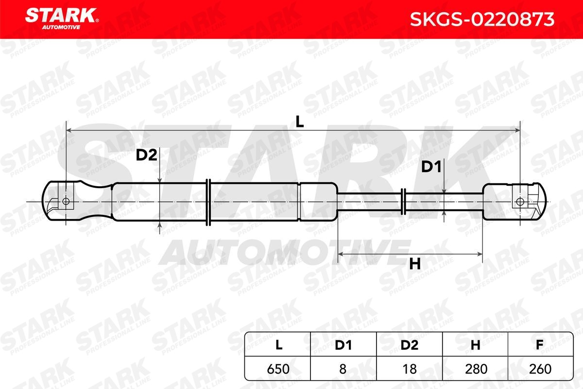 SKGS0220873 Boot gas struts STARK SKGS-0220873 review and test