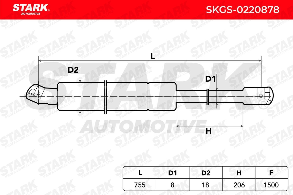 OEM-quality STARK SKGS-0220878 Tailgate gas struts