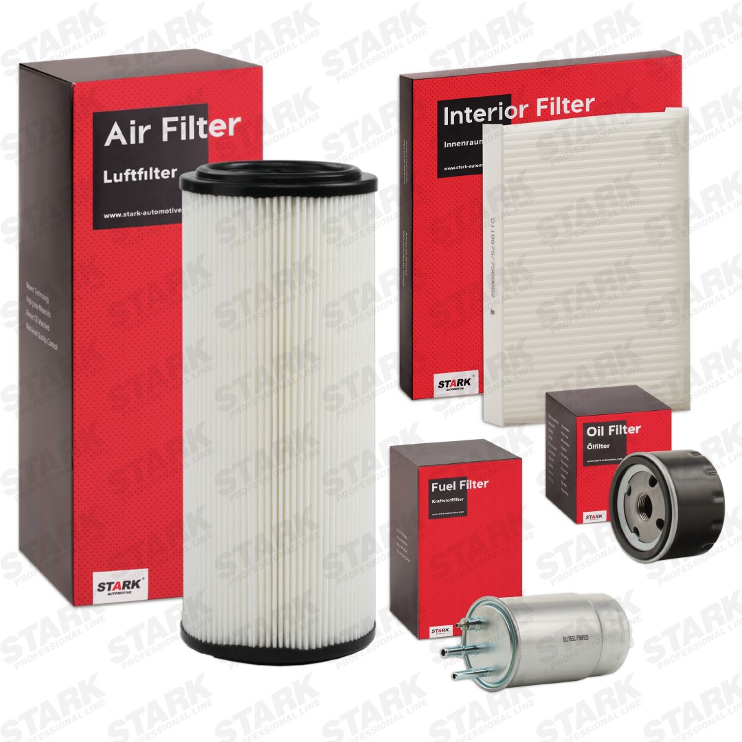 STARK SKFS-1880135 Filter kit with air filter, without oil drain plug, Spin-on Filter, In-Line Filter, Pollen Filter, four-piece
