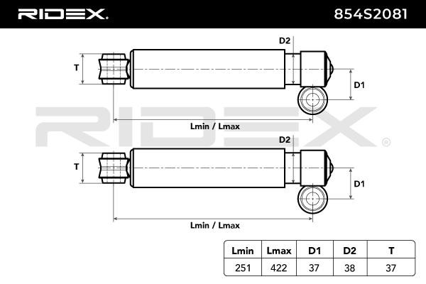 854S2081 Amortizators RIDEX - Lēti zīmolu produkti