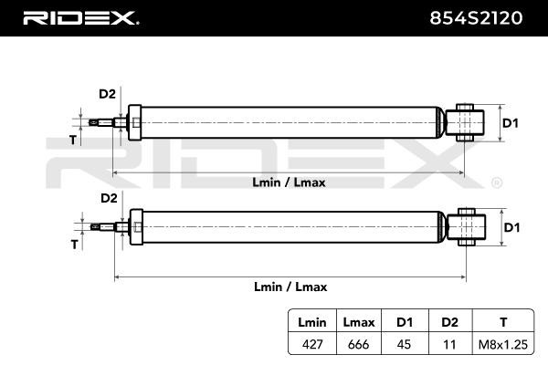 854S2120 Stoßdämpfer RIDEX - Markenprodukte billig