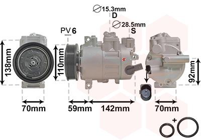 Volkswagen PASSAT Air conditioning pump 1276608 VAN WEZEL 0300K270 online buy