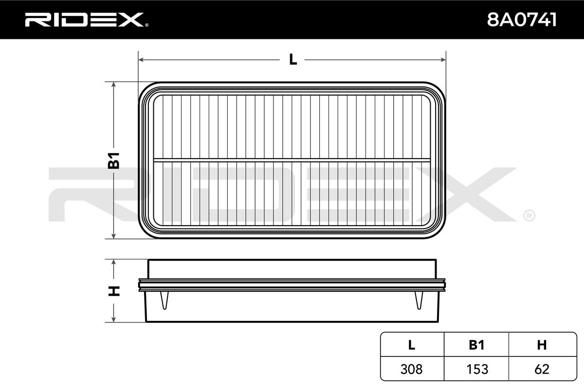 OEM-quality RIDEX 8A0741 Engine filter