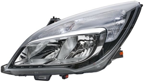 HELLA 1EE 354 830-011 Headlight Left, PY21W, H7/H1, WY21W, W21/5W, Halogen, 12V, with indicator, with daytime running light, with high beam, with low beam, with position light, for right-hand traffic, with bulbs