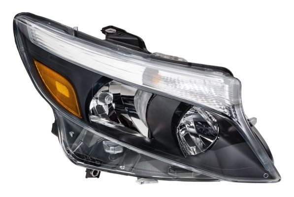 HELLA 1EL 011 284-861 Headlight Right, WY5W, H15, PY21W, H7, FF, Halogen, 12V, with indicator, with daytime running light, with low beam, with reflector, with position light, with side marker light, with high beam, for right-hand traffic, with bulbs, with motor for headlamp levelling
