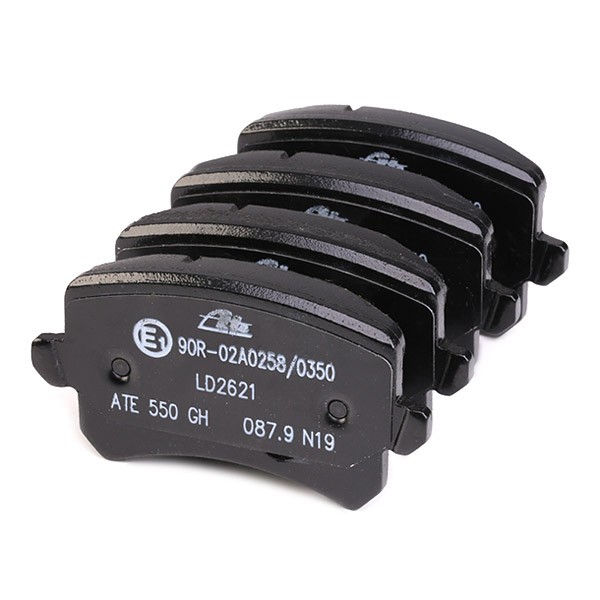 13.0470-2621.2 Set of brake pads LD2621 ATE not prepared for wear indicator, excl. wear warning contact, with brake caliper screws, with accessories