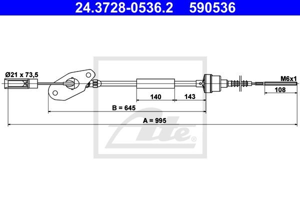 590536 ATE Clutch Cable 24.3728-0536.2 buy