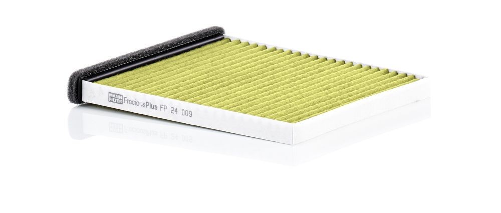 FP24009 Air con filter FP 24 009 MANN-FILTER Activated Carbon Filter with polyphenol, with antibacterial action, Particulate filter (PM 2.5), with fungicidal effect, Activated Carbon Filter, 235 mm x 214 mm x 28 mm