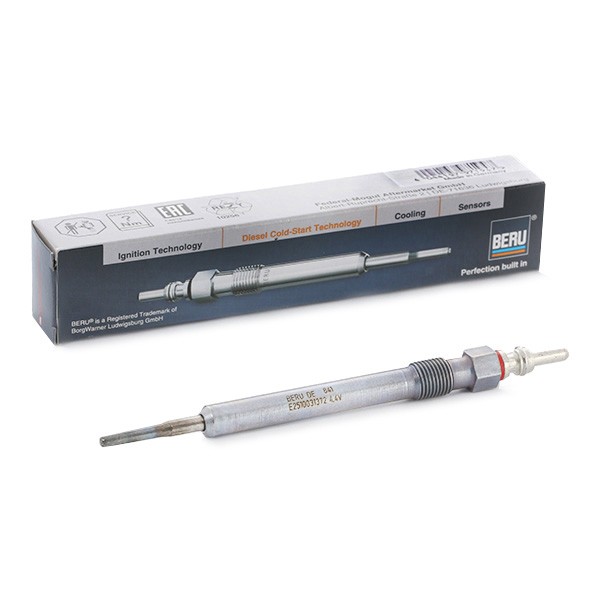 Glow plugs BERU 4,4V 25A M10x1,0, after-glow capable, Pencil-type Glow Plug, Length: 130 mm, 35 Nm, 15 Nm, 63, ISS - GE133