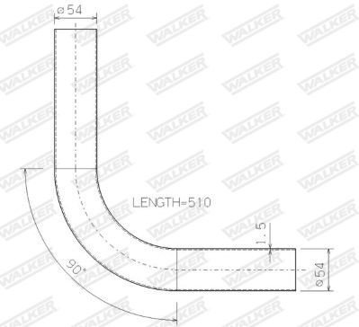 07019 Exhaust Pipe 07019 WALKER Length: 300mm, without mounting parts