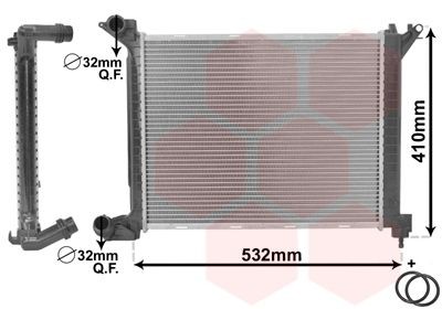06002263 VAN WEZEL Radiators MINI Aluminium, 450 x 366 x 24 mm, with gaskets/seals, Brazed cooling fins