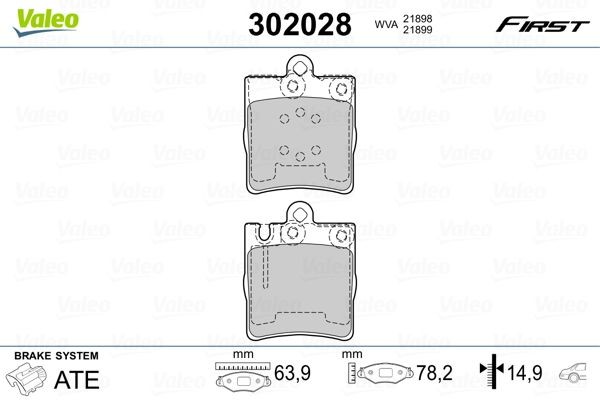 VALEO Brake pads rear and front MERCEDES-BENZ E-Class T-modell (S210) new 302028